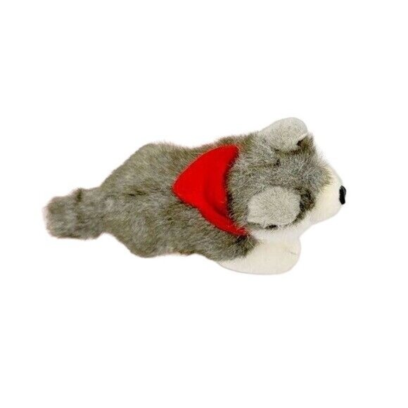 2/$15 Build a Bear Wolf Plush Gray Ivory 8" Red Bandana Husky Dog Stuffed Animal - Picture 6 of 9